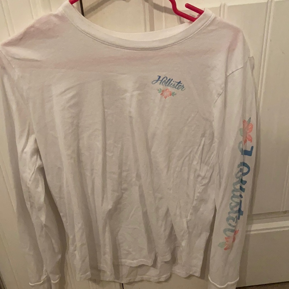 Hollister long sleeve top, white with Hollister on the side